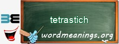 WordMeaning blackboard for tetrastich